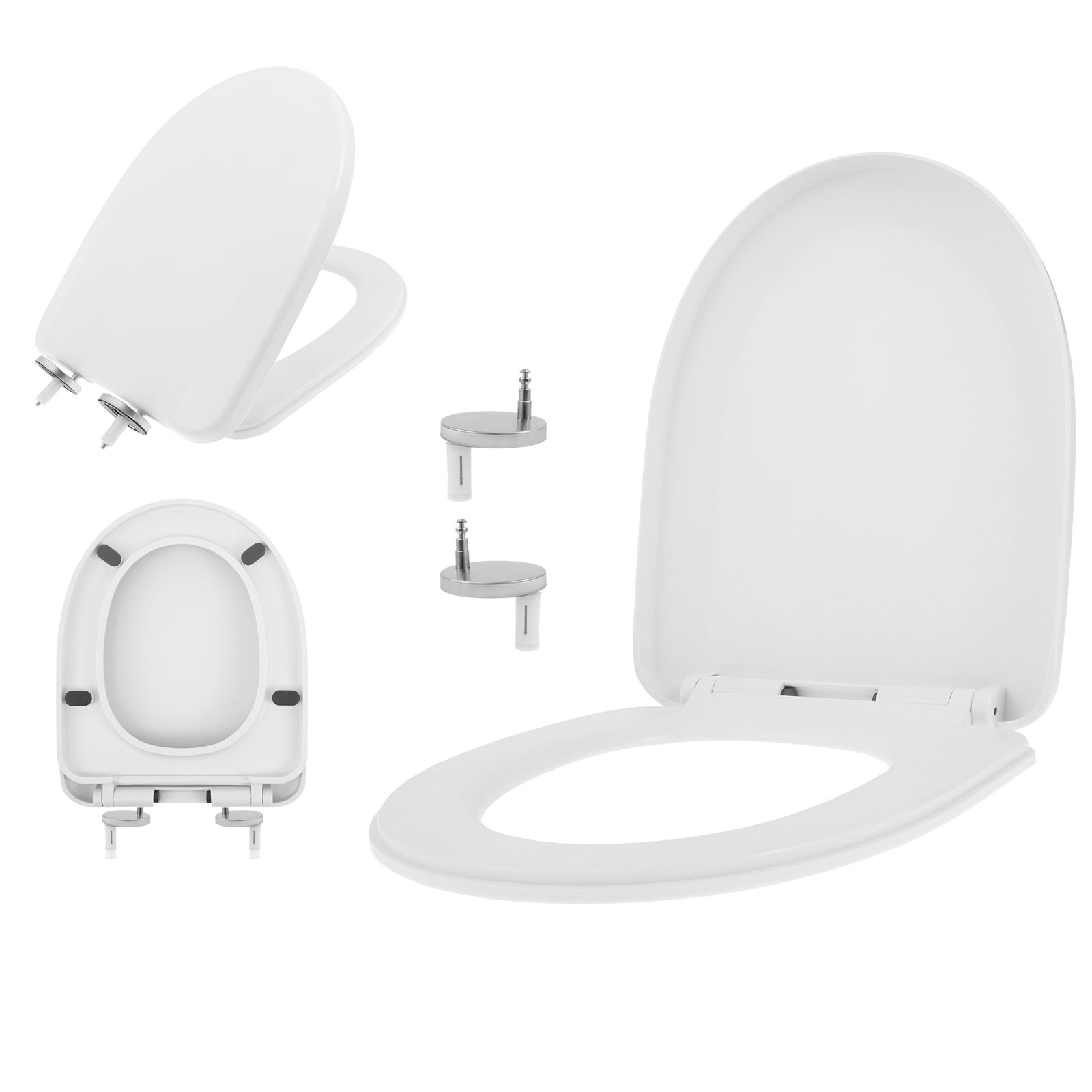 Slow Close Toilet Seat Quick Release - Miękkie, wydłużone siedzisko sedesowe z pokrywką,