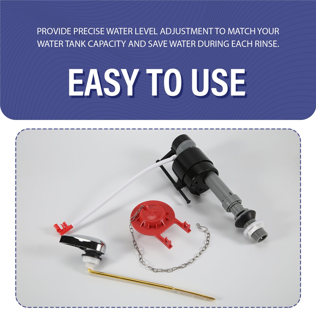 Toilet Tank Repair Fill Valve Kit - Uniwersalny zestaw naprawczy do spłuczki toaletowej