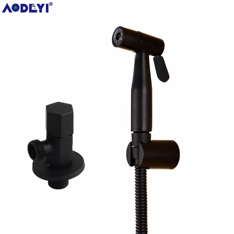 Handheld Bidet Sprayer Shattaf Stainless - Ręczny bidetowy spryskiwacz, czarny zestaw prysznicowy,