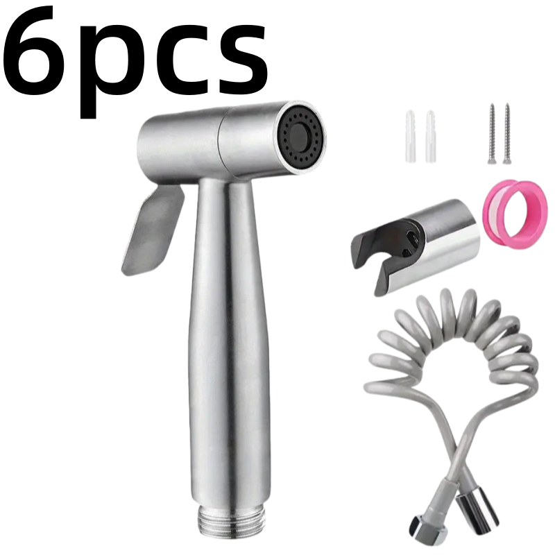 Handheld Bidet Sprayer Shattaf Stainless - 6-częściowy zestaw ręcznego bidetu ze stali