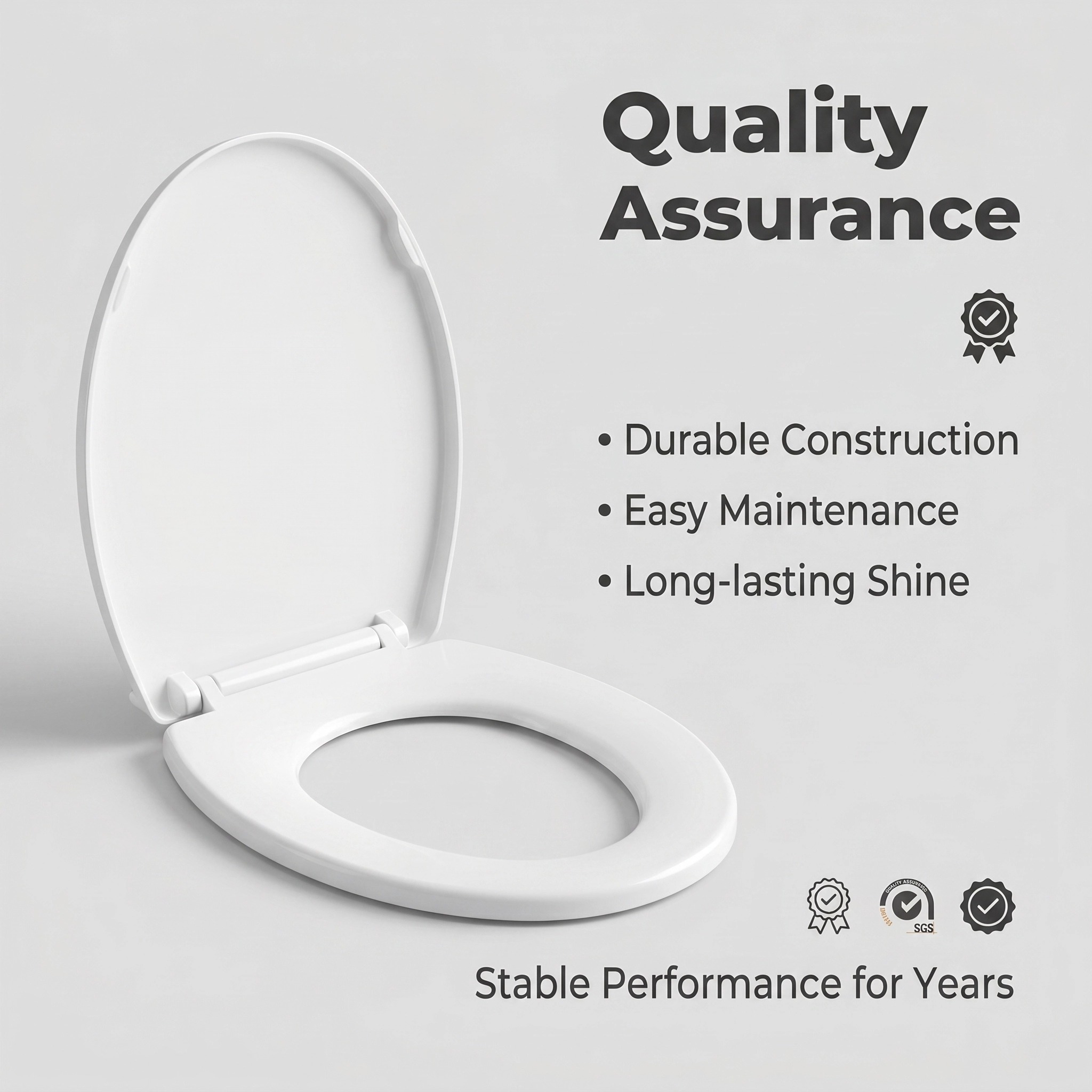 Slow Close Toilet Seat Quick Release - Pokrywa sedesowa z funkcją cichego zamykania,